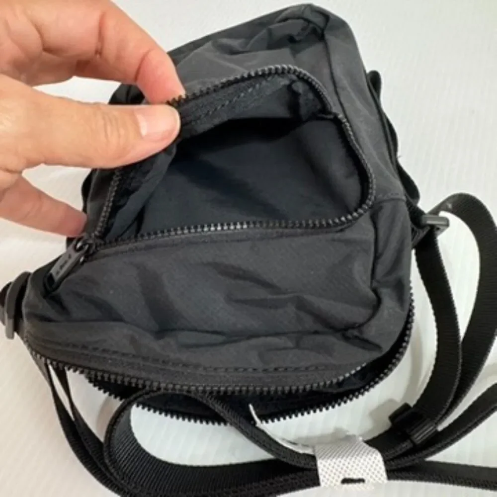 Away Black Nylon Travel Crossbody Bag Front Zip Adjustable Strap NWOT